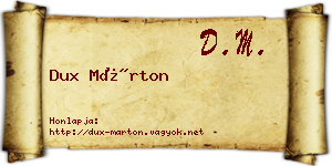 Dux Márton névjegykártya