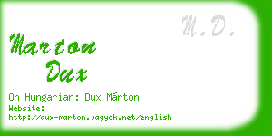 marton dux business card